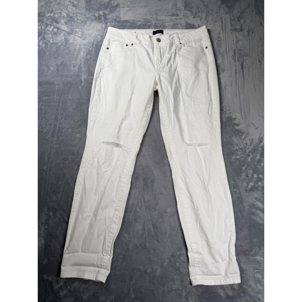 Rue21 Freedom Flex Skinny Jeans Womens 13/14 White Mid Rise Stretch Slim Fit